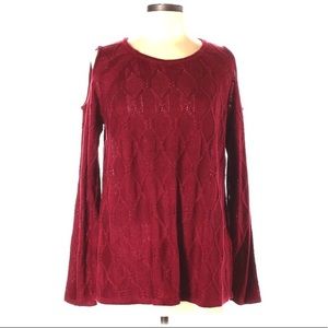 ⏰Design History size L red cold shoulder cardigan
